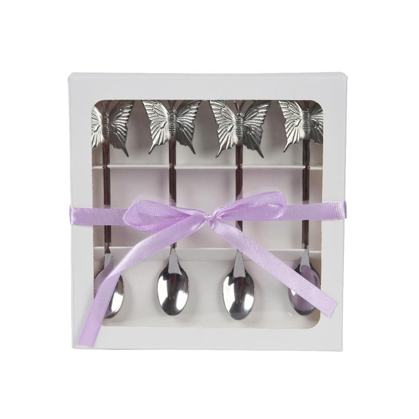 Ensemble de cuillères à café papillon Decoris, 4 pièces en acier inoxydable