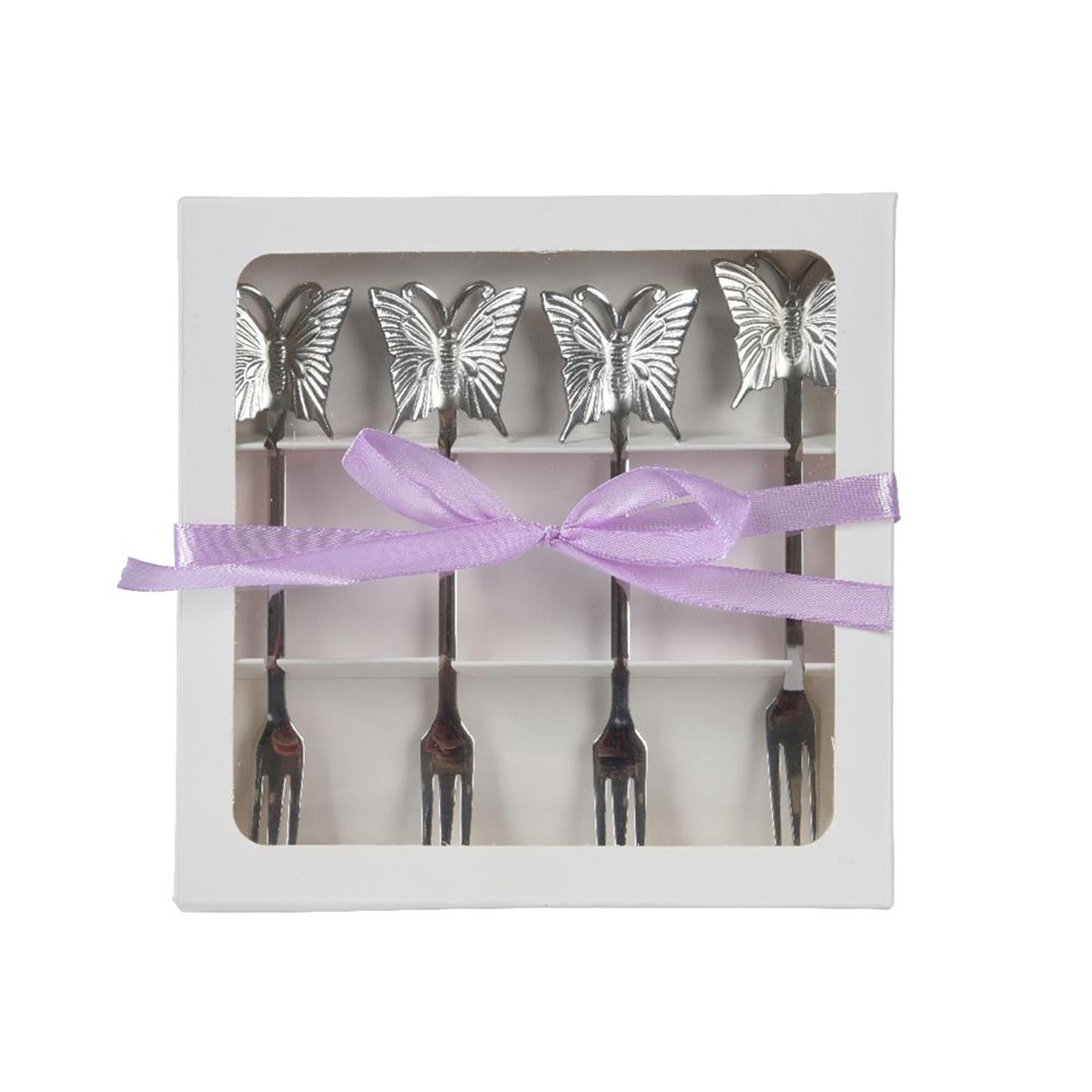 Set de fourchettes à pâtisserie Decoris 4 pièces en acier inoxydable