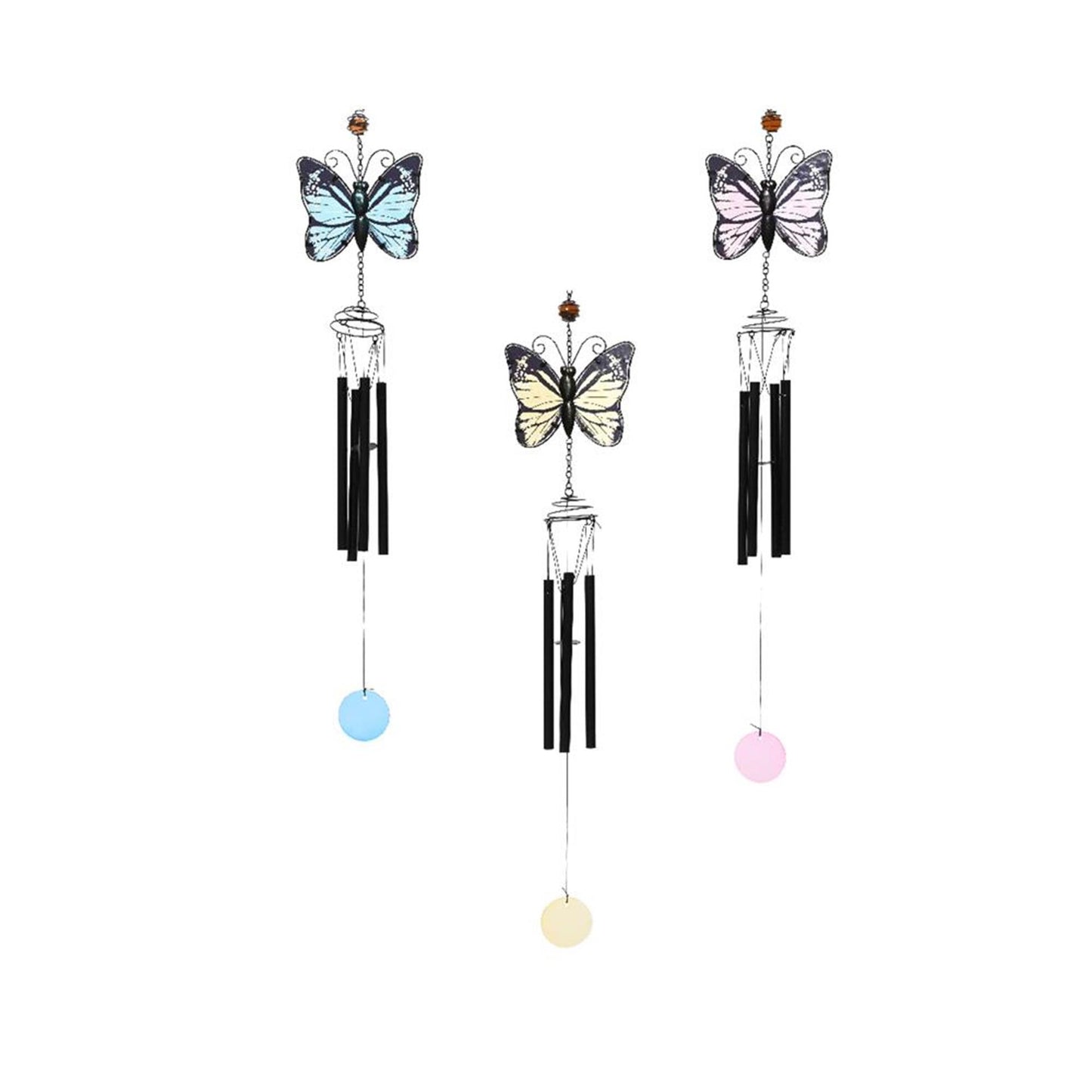 Carillon à vent Decoris papillon h84cm