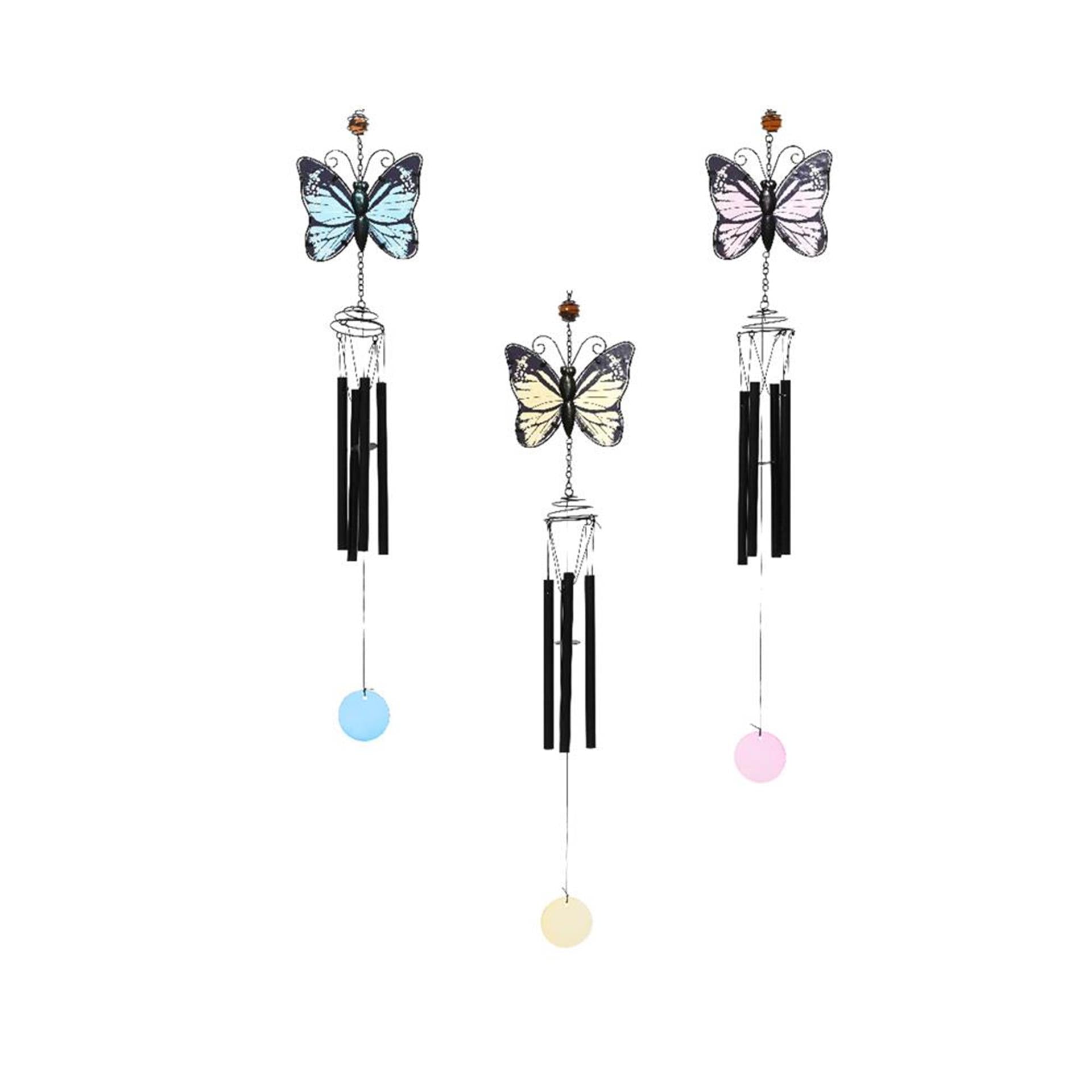Carillon à vent Decoris papillon h84cm