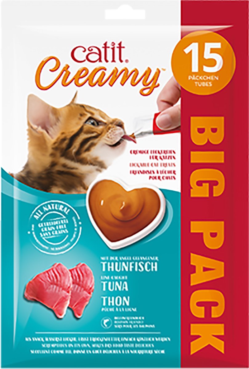 Catit cat it - snack pour chat - chat - ca thon crémeux 15x10g - 15pcs
