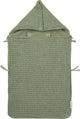 Chancelière en peluche gaufré Meyco pour bébé - vert olive - 40x82cm