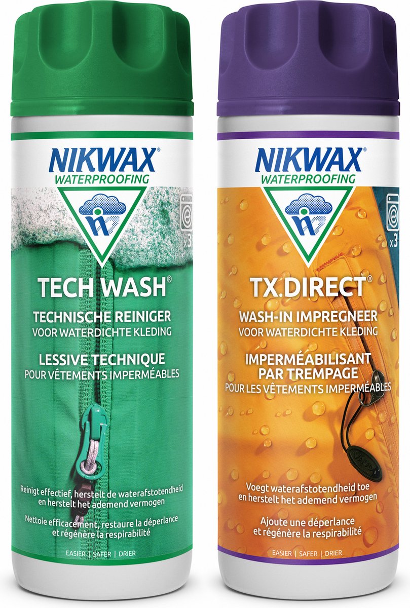 Nikwax tech wash tx direct Benefit Set - agent d'imprégnation - détergent - paquet de 2 - 300 ml