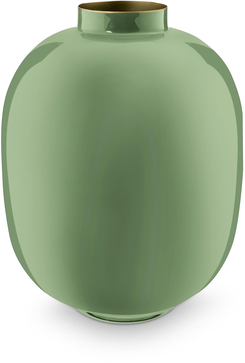 Pip studio - vase à fleurs - accessoires pour la maison - vase vert - métal - 32cm