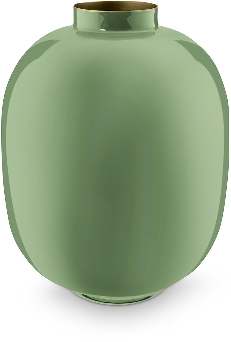 Pip studio - vase à fleurs - accessoires pour la maison - vase vert - métal - 32cm