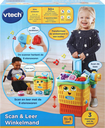 Vtech Shopping Panier Scan Le cuir 19 x 32 x 29 cm jaune 13 pièces