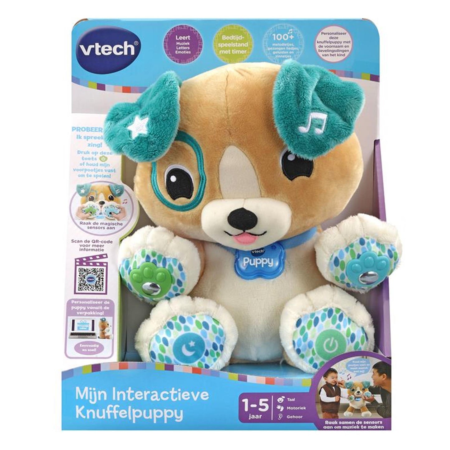 Vtech embrasse mon chiot interactif turquoise brune en peluche