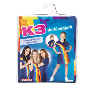 K3 robe robe arc-en-ciel bleu, 3-5 ans