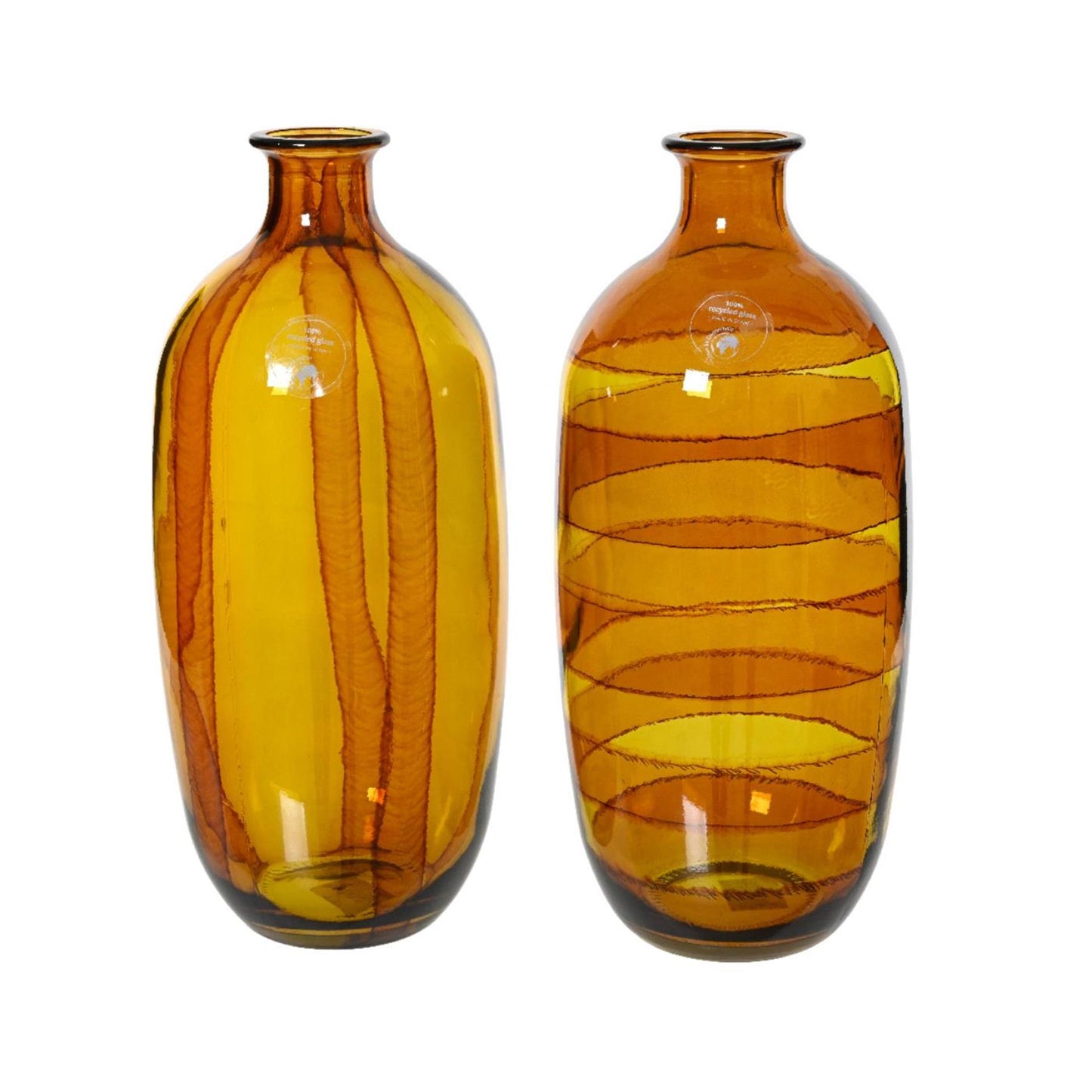 Vase Decoris verre recyclé h31cm jaune