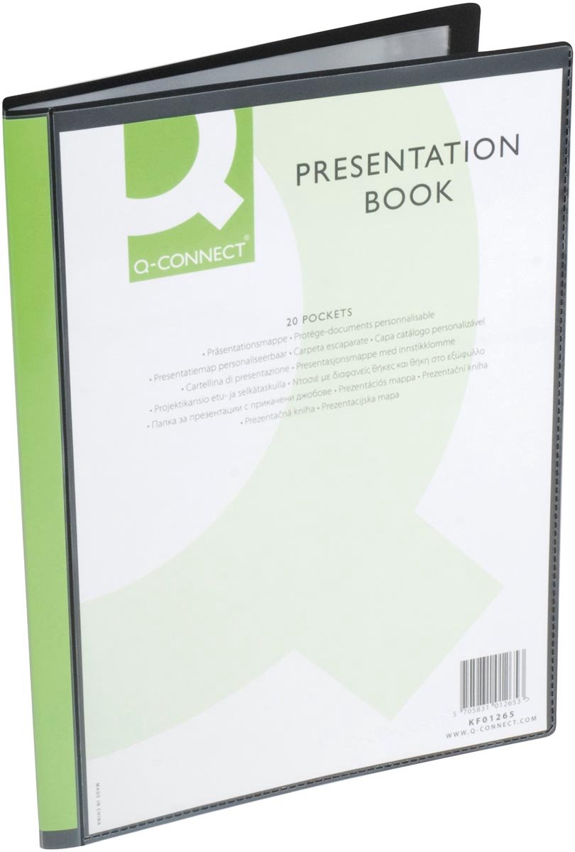 Q-connect show album personnalisable a4 20 sachets noir 12 pièces