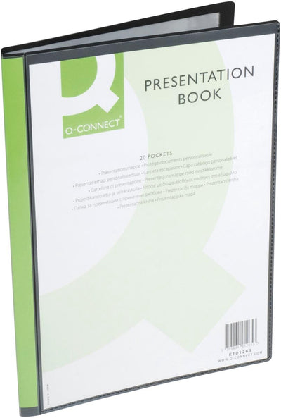 Q-connect show album personnalisable a4 20 sachets noir 12 pièces