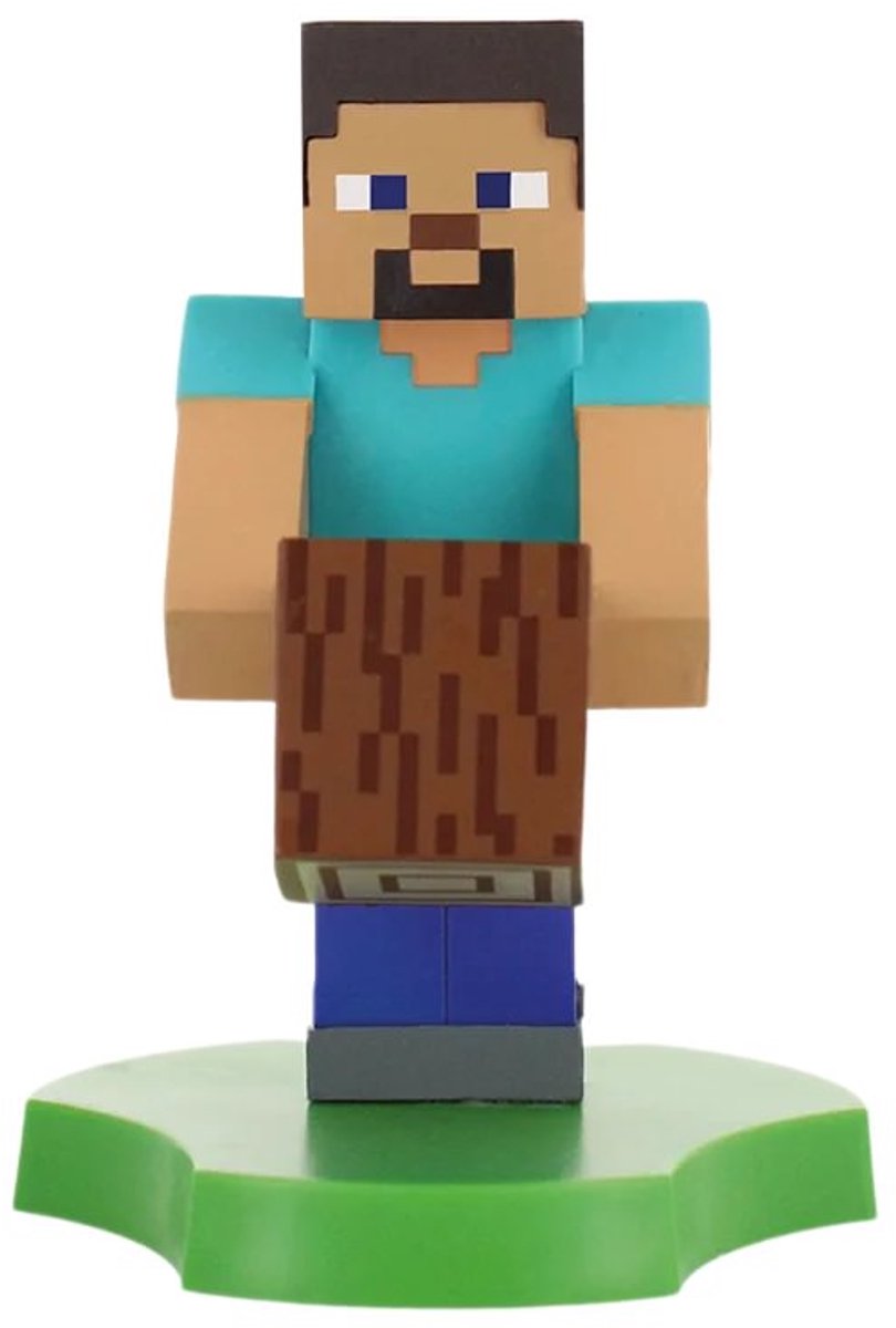 Cableguys minecraft - steve - support de figurine pour téléphone | étui de chargement (haubans mini)