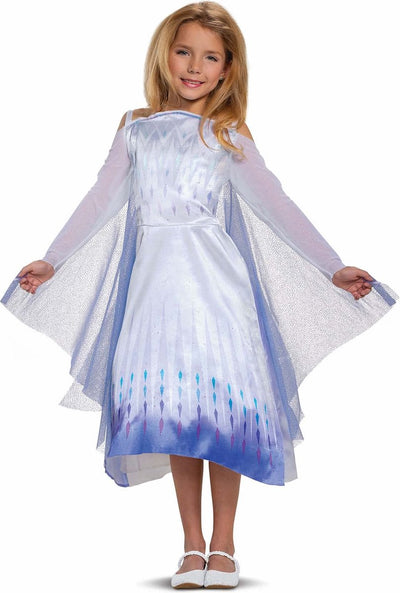 Déguisement Disney officiel classique Elsa Reine des Neiges, costume La Reine des Neiges 2 pour enfants 4-6 ans