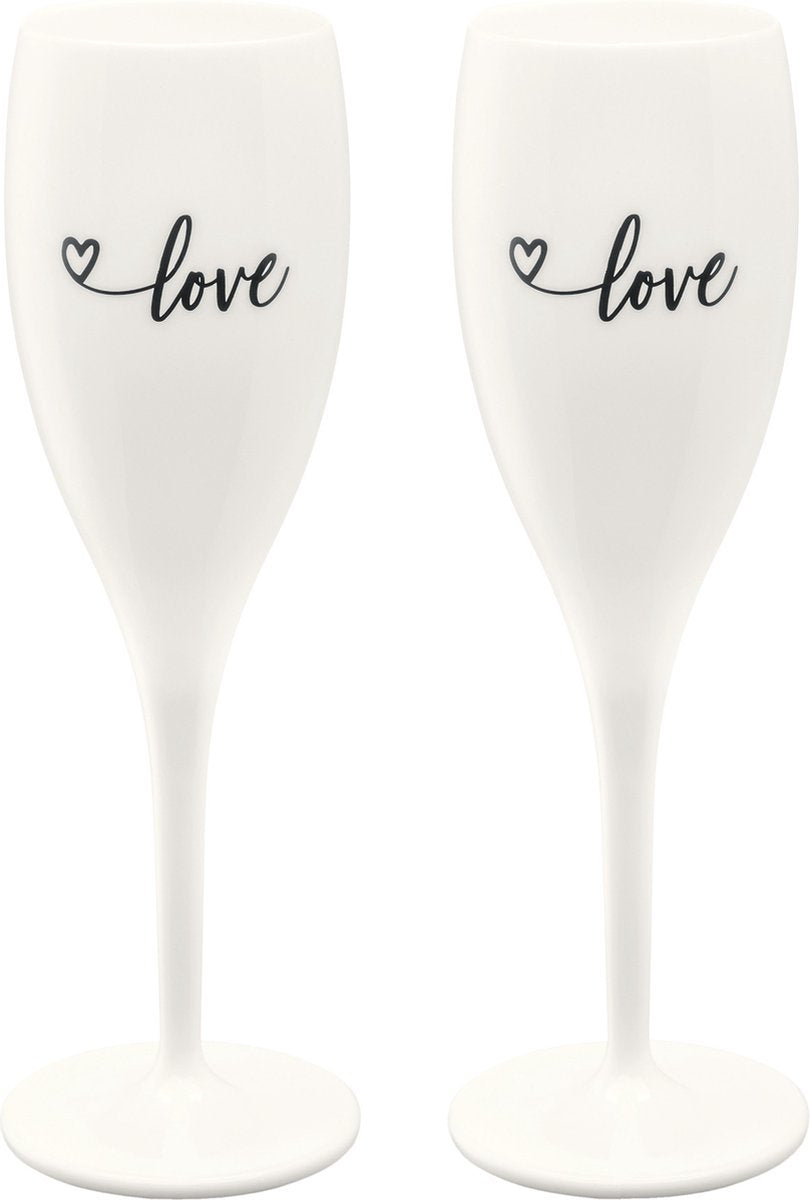 Verre à champagne Koziol, 0,1 l, lot de 2, bio, 'love' - | bravo non. 1