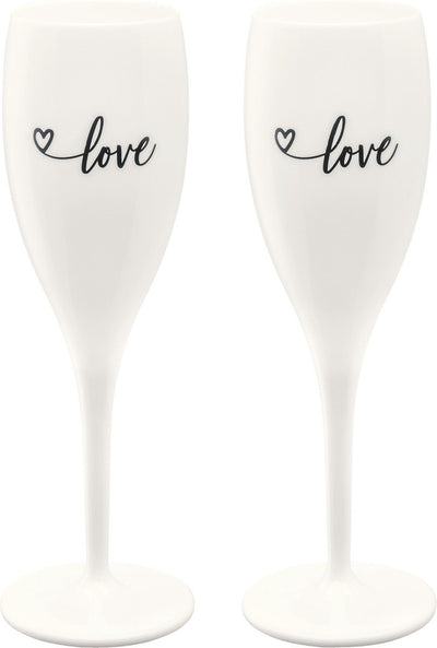 Verre à champagne Koziol, 0,1 l, lot de 2, bio, 'love' - | bravo non. 1