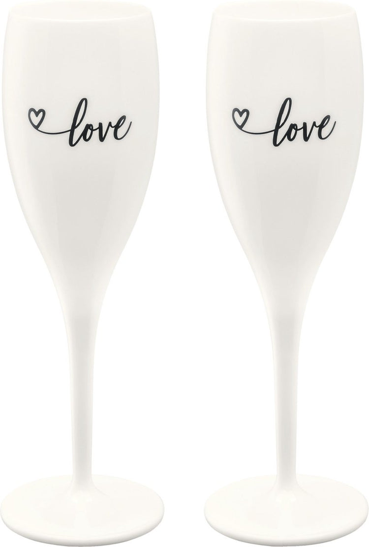 Verre à champagne Koziol, 0,1 l, lot de 2, bio, 'love' - | bravo non. 1