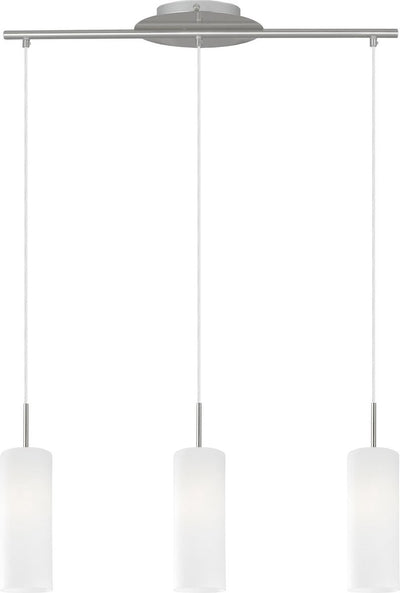 Eglo troy 3 - suspension - 3 lumières - nickel mat - laqué blanc