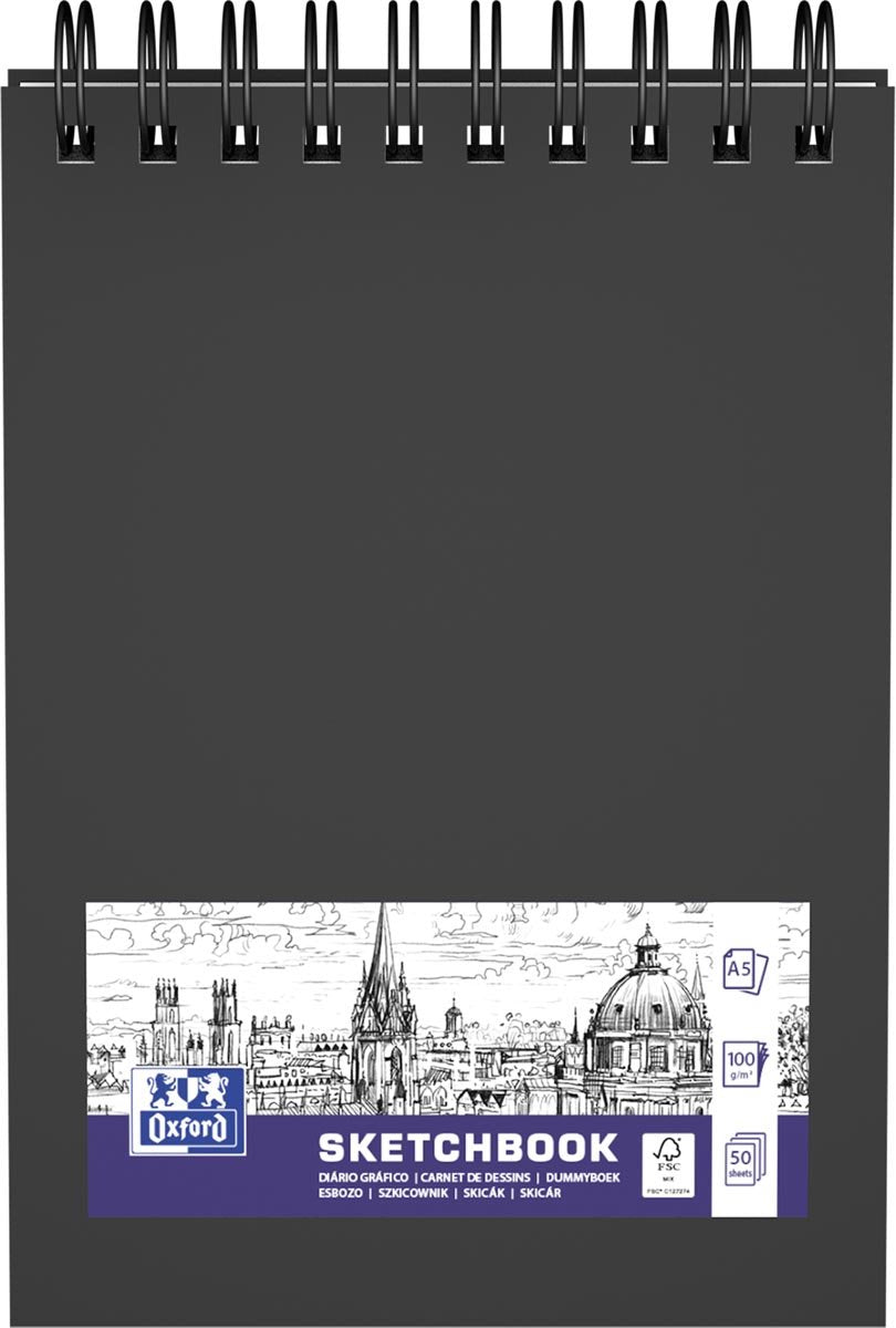 Carnet de croquis Oxford a5 50 feuilles spirale | 5 pièces