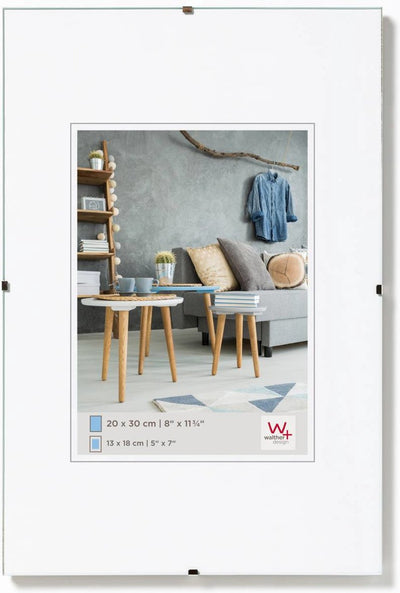 Porte-tableau photo sans cadre Walther (cadre à clip) - taille du cadre 50x70 cm - verre antireflet