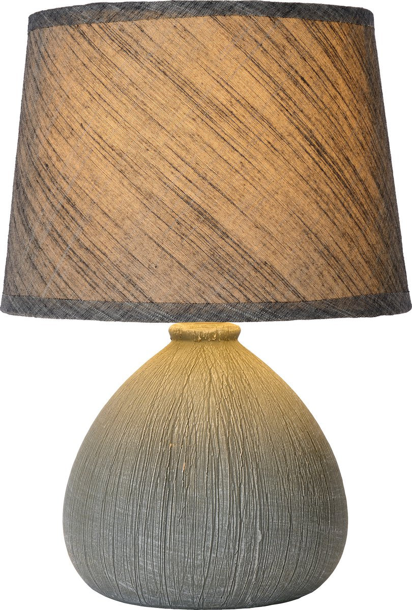Lucide ramzi - lampe de table - ø 18 cm - 1xe14 - gris - japandi