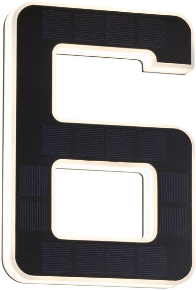 Éclairage solaire de numéro de maison à LED Paulmann avec plaque d'immatriculation. batterie remplaçable numéro 6 ip44 3000k 6lm noir