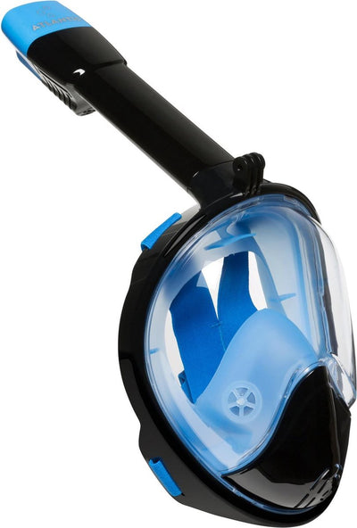 Masque de plongée Atlantis 2.0 - lunettes de plongée - tuba - ensemble de tuba - masque complet - adultes - noir bleu - L XL