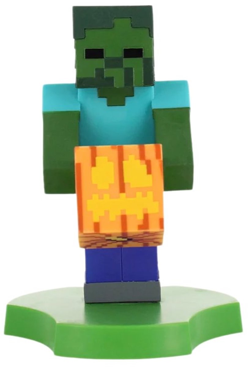 Cableguys minecraft - zombie - support de figurine pour téléphone | étui de chargement (haubans mini)