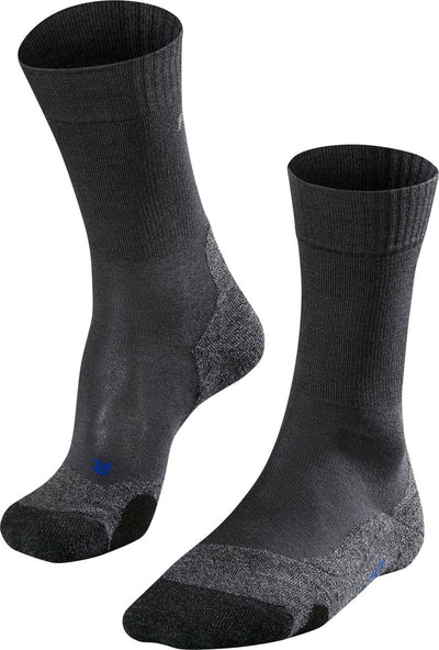 Falke tk2 cool anti-ampoules épais lyocell matériau fonctionnel chaussettes de marche hommes gris - taille 44-45
