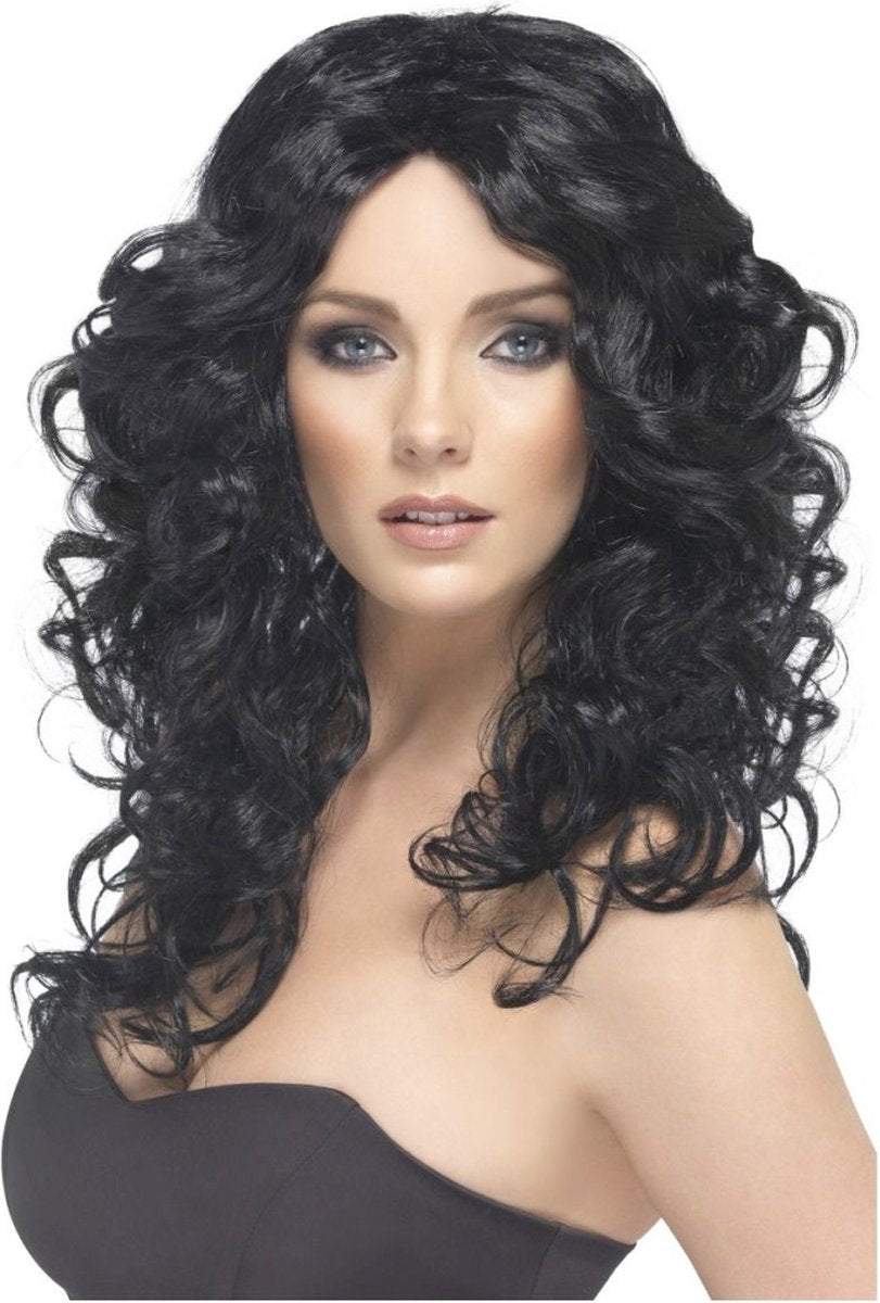 Vegaoo Perruque Femme Noire - Perruque Habillée - Taille Unique