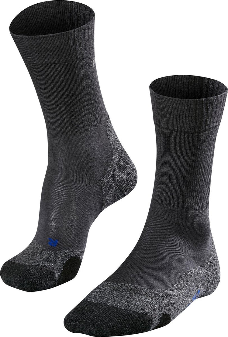 Falke tk2 cool anti-ampoules épais lyocell matériau fonctionnel chaussettes de marche hommes gris - taille 39-41