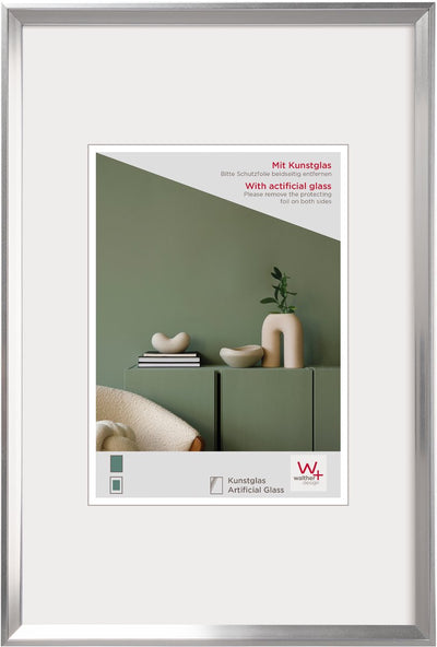 Walther Desir - cadre en plastique - format photo 40x60 cm - verre d'art - argent