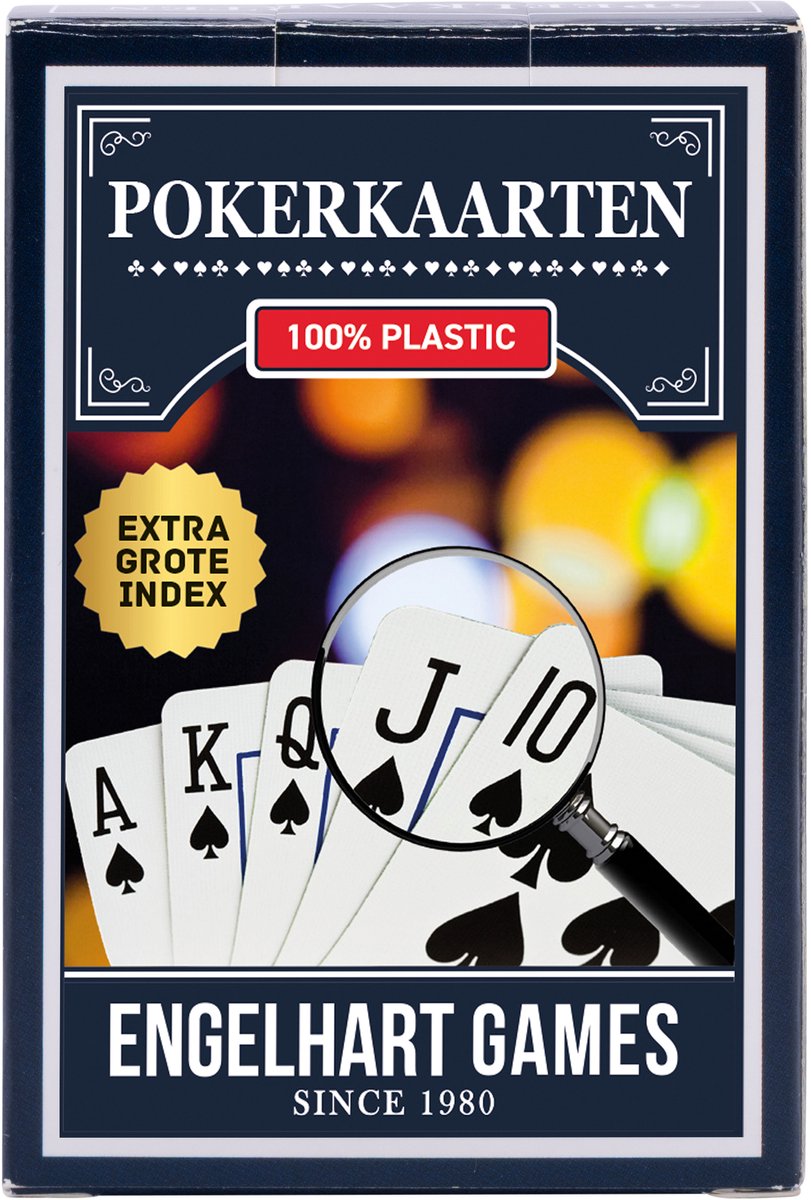Cartes de poker Engelhart – Grand index – Cartes à jouer dans une boîte en carton – Jeu de poker – Jeu de cartes pour poker et jeux de société –