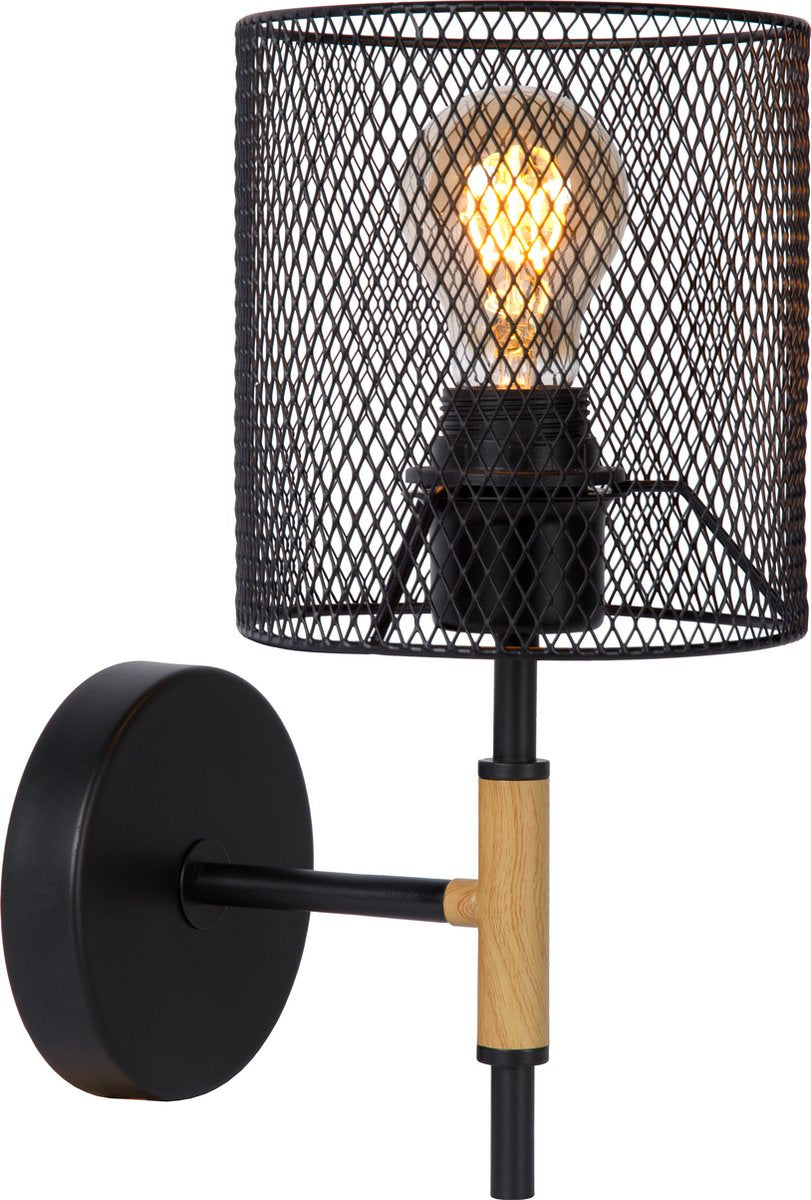 Lucide baskett - applique - 1xe27 - noir