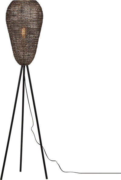 Trio ziva - lampadaire - vieux laiton - excl. 1x e27 4 w - interrupteur au pied