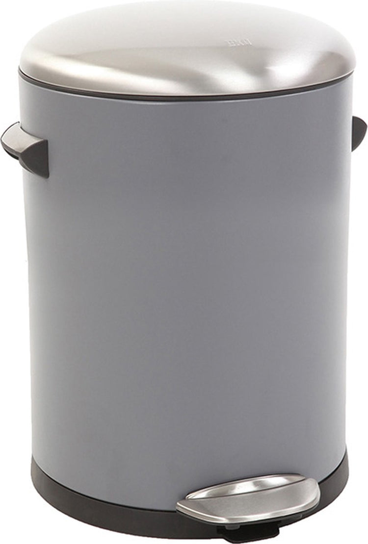 Eko - belle poubelle à pédale deluxe 3 litres - poignée en plastique - gris, sablé - poubelle