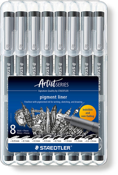 Staedtler - série artiste - liner pigmentaire - boîte 8 pcs
