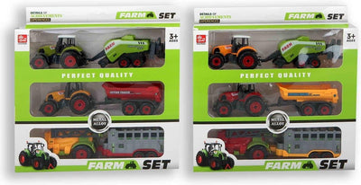 Ensemble de tracteurs Jonotoys à 6 paramètres avec 2 tracteurs et 4 remorques