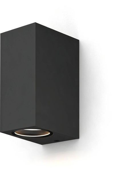 Applique Calex up downlight bergamo - 2x gu10 - ip54 résistant à l'eau et à la poussière - convient pour l'intérieur et l'extérieur - installation facile - rectangle - noir