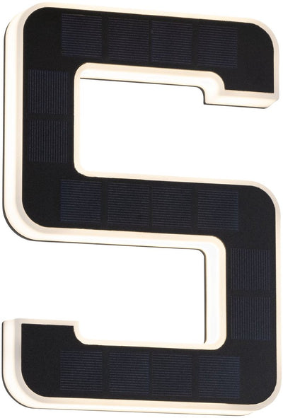 Éclairage solaire de numéro de maison à LED Paulmann avec plaque d'immatriculation. batterie remplaçable numéro 5 ip44 3000k 6lm noir