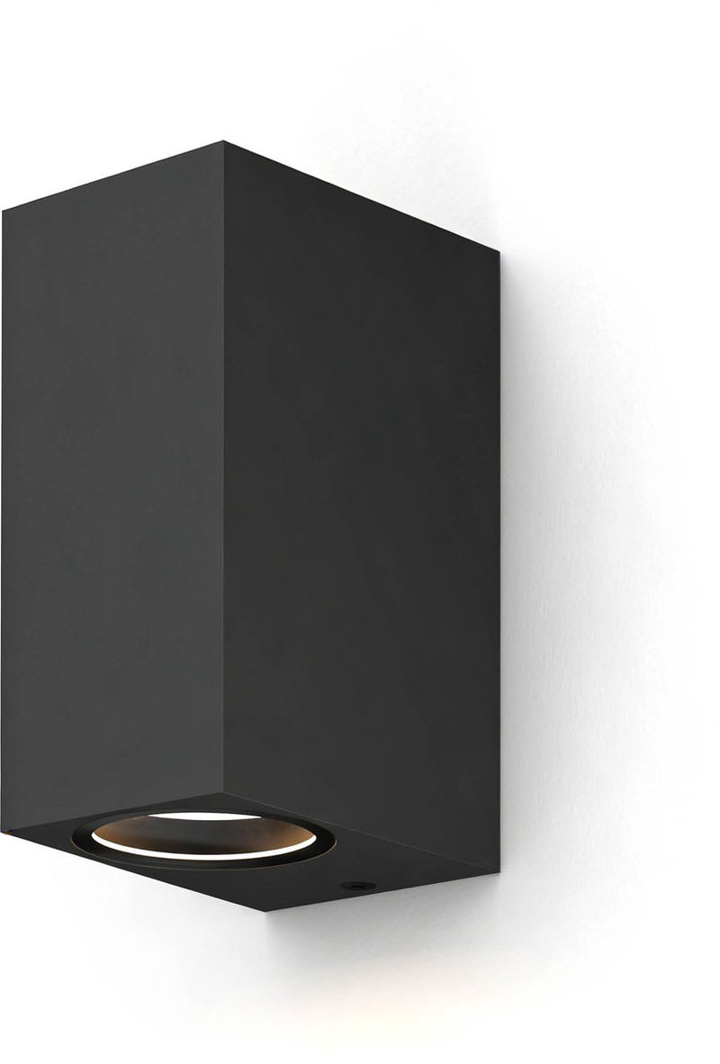 Applique Calex up downlight bergamo - 2x gu10 - ip54 résistant à l'eau et à la poussière - convient pour l'intérieur et l'extérieur - installation facile - rectangle - noir