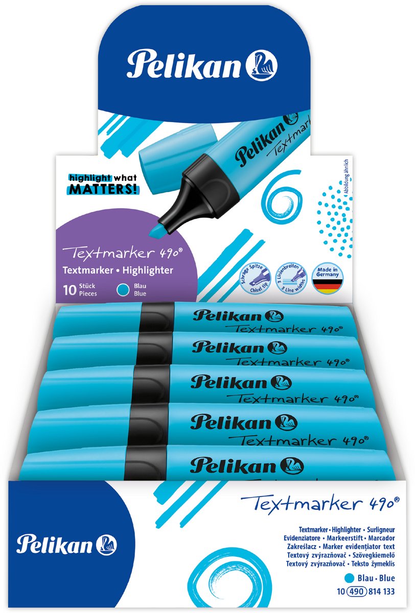 Pelikan marqueur de texte 490 - surligneur - bleu - 10 pièces