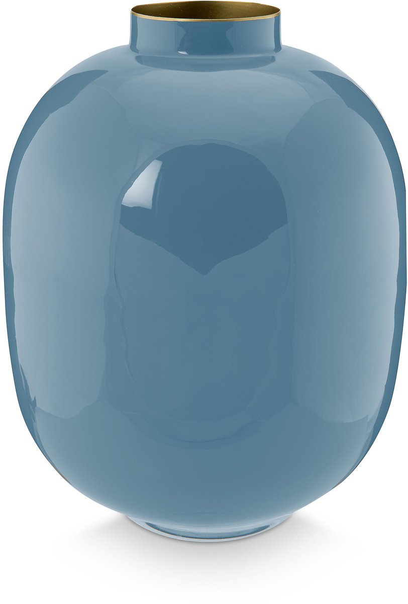 Pip studio - vase - bleu - métal - 25x32cm