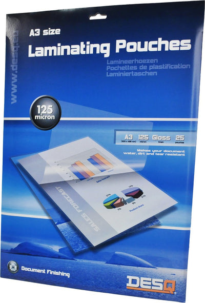Pochette de plastification Desq ® | a3 | 125 microns | brillant | 25 pièces | 303 x 426 mm | prime | 71233