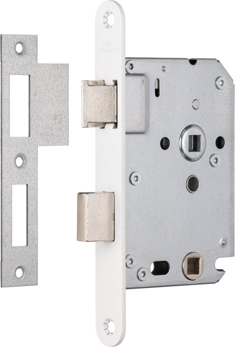 Serrure de porte Axa 7165 - pour toilettes salle de bains TL63-8 - serrure pour portes intérieures avec clés - plaque frontale en acier inoxydable - incl. gâche et fixations