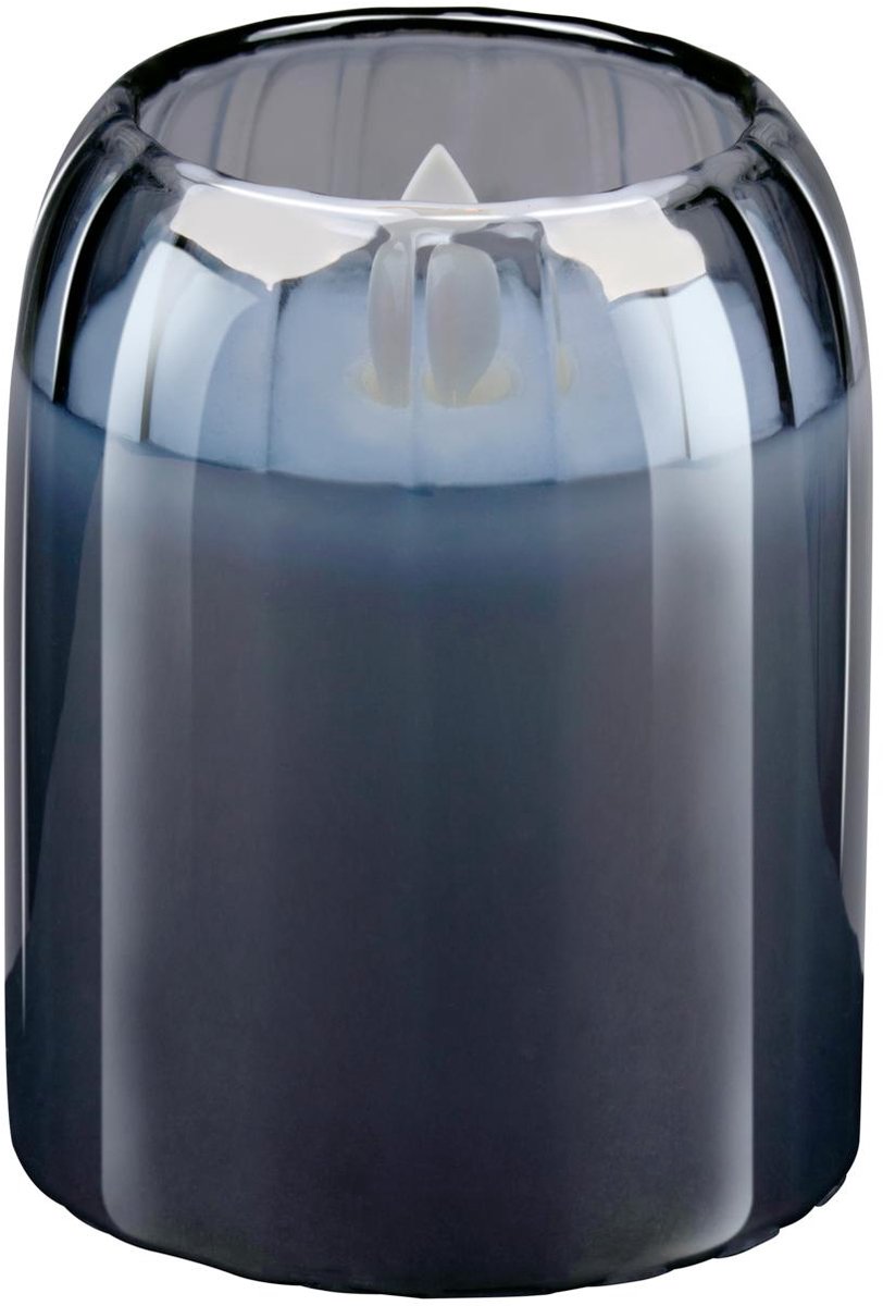 Bougie LED Arti Casa en pot - flamme mobile - minuterie 6 heures - 7,5 x 10 cm - noir