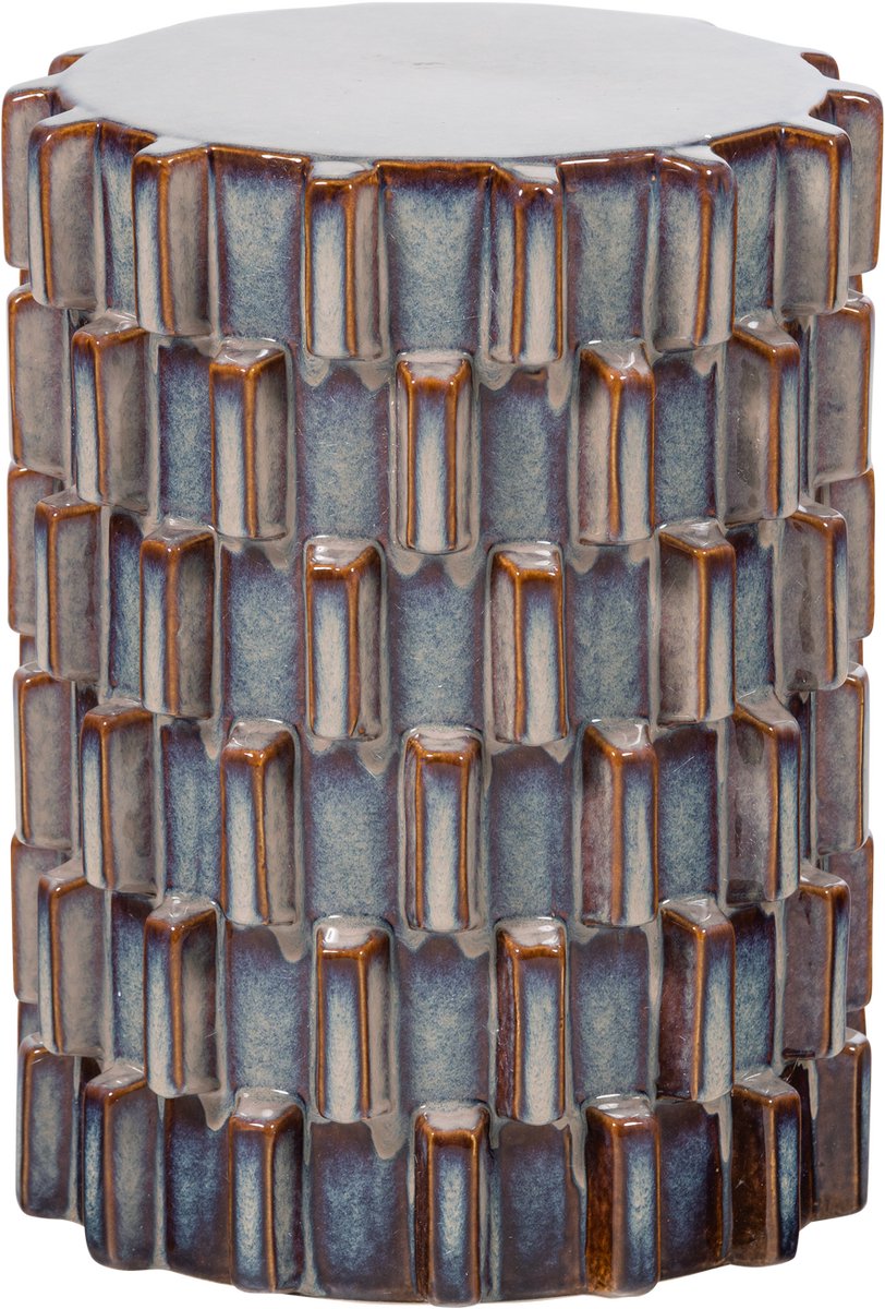 Table d'appoint décorative Woood axu - céramique - gris bleu - 45x35x35