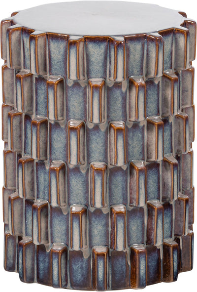Table d'appoint décorative Woood axu - céramique - gris bleu - 45x35x35