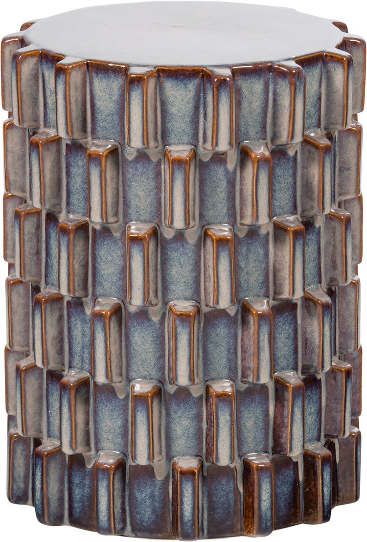 Table d'appoint décorative Woood axu - céramique - gris bleu - 45x35x35
