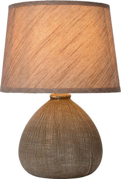 Lucide ramzi - lampe de table - ø 18 cm - 1xe14 - marron - japandi