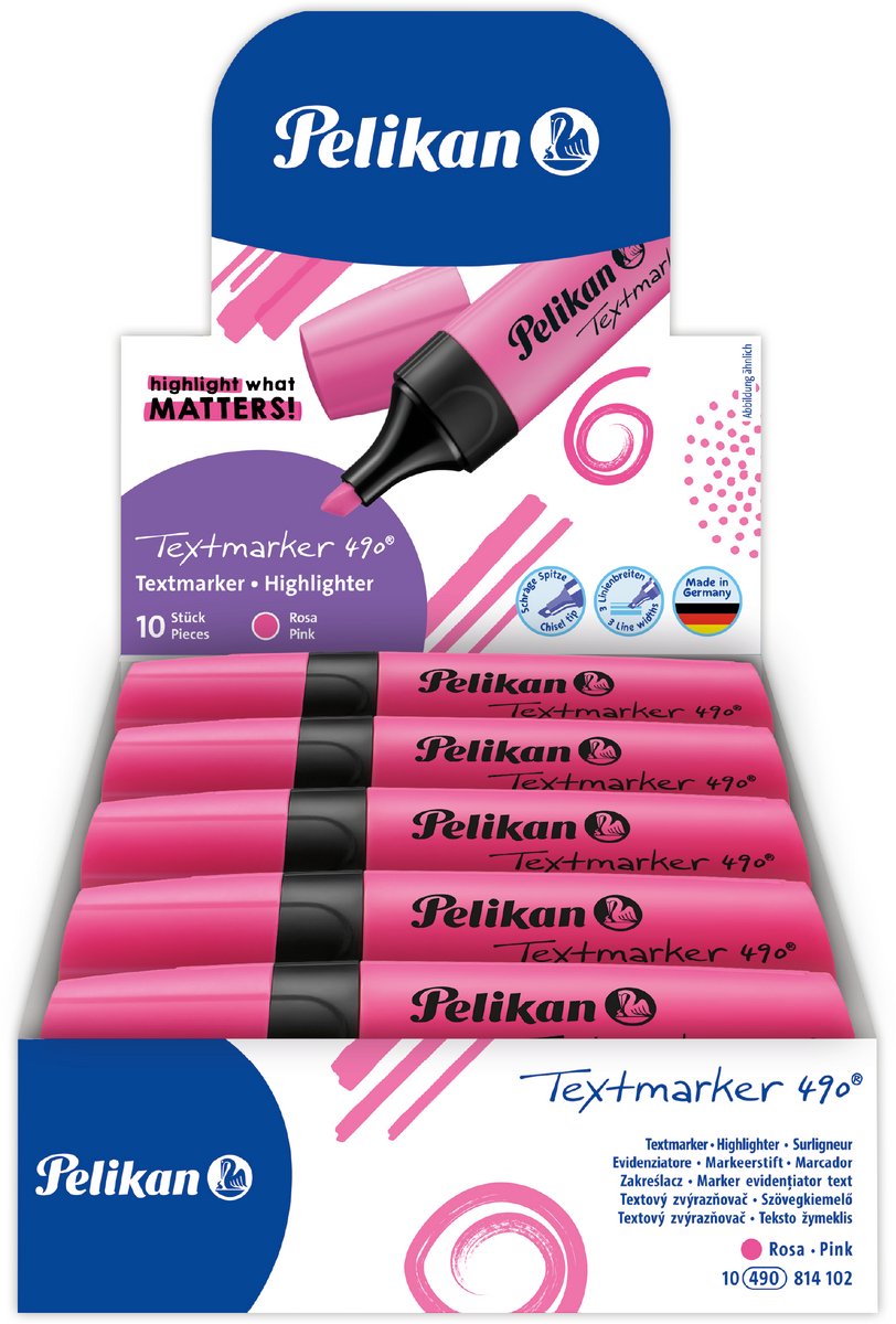 Pelikan marqueur de texte 490 - surligneur - rose - 10 pièces